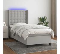 vidaXL Sommier à lattes avec LED 90x190 - Gris clair