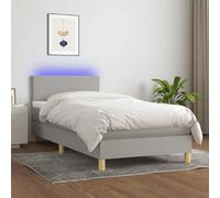 VIDAXL Sommier à lattes avec LED - Gris clair