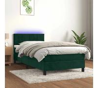 vidaXL Sommier à lattes avec LED - Vert foncé 90x190 cm