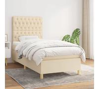vidaXL Sommier à lattes avec matelas 100x200 cm crème