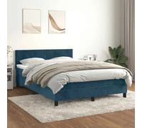 vidaXL Sommier à lattes avec matelas 140x190 cm bleu foncé