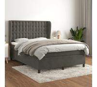 vidaXL Sommier à lattes avec matelas 140x200 cm - Gris foncé
