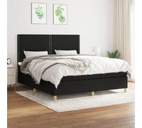 vidaXL Sommier à lattes avec matelas 160x200 cm Noir Tissu