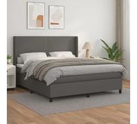 vidaXL Sommier à lattes avec matelas 160x200 - Gris