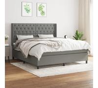 vidaXL Sommier à lattes avec matelas 160x200 - Gris foncé