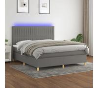 vidaXL Sommier à lattes avec matelas 180x200 cm - Gris foncé