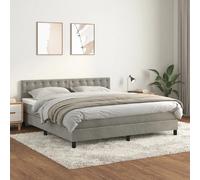 vidaXL Sommier à lattes avec matelas 180x200 cm - Velours gris clair