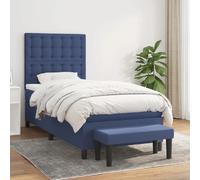 vidaXL Lit à sommier tapissier avec matelas Bleu 80x200 cm Tissu
