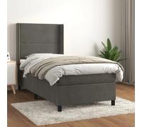 vidaXL Sommier à lattes avec matelas 80x200 cm Gris foncé