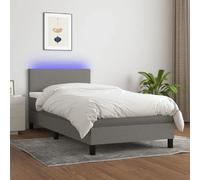 vidaXL Sommier à lattes avec matelas 90x200 cm Gris foncé