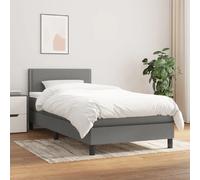 VIDAXL Sommier à lattes avec matelas 90x200 cm Gris foncé