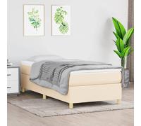 vidaXL Sommier à lattes avec matelas - Crème, 100x200 cm
