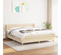 vidaXL Sommier à lattes avec matelas - Crème