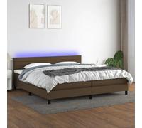 vidaXL Sommier à lattes avec matelas et LED - Marron foncé - 200x200 cm