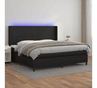 VIDAXL Sommier à lattes avec matelas et LED - Noir