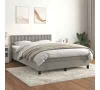 vidaXL Sommier à lattes avec matelas Gris clair 140x200 cm