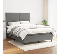 VIDAXL Sommier à lattes avec matelas - Gris foncé 140x190 cm