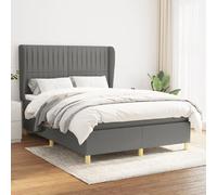 VIDAXL Sommier à Lattes avec Matelas - Gris Foncé 140x190 cm