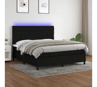 VIDAXL Sommier à lattes avec matelas LED - Noir