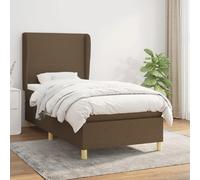 vidaXL Sommier à lattes avec matelas - Marron foncé 100x200 cm