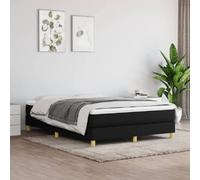 vidaXL Sommier à lattes avec matelas - Noir 140x200 cm