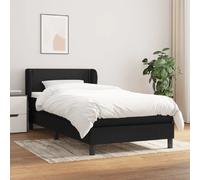 VIDAXL Sommier à lattes avec matelas - Noir
