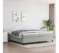 vidaXL Boxspring met matras stof lichtgrijs 200x200 cm3144447 Gris G