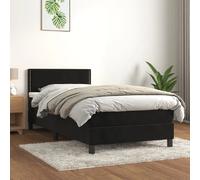 VIDAXL Sommier à lattes avec matelas - Velours noir
