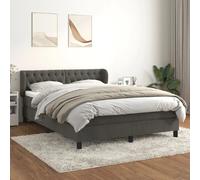 VidaXL Sommier à lattes avec surmatelas - Gris foncé