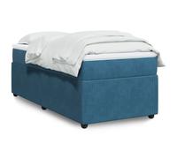 vidaXL Sommier à lattes de lit avec matelas Bleu foncé 90x200 cm