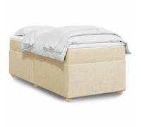 vidaXL Sommier à lattes de lit avec matelas Crème 100x200 cm Tissu