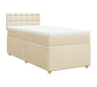 vidaXL Sommier à Lattes de lit avec Matelas Crème 100x200 cm Tissu