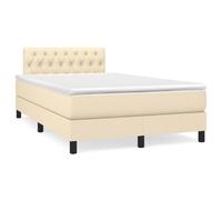 vidaXL Sommier à lattes de lit avec matelas crème 120x190 cm tissu