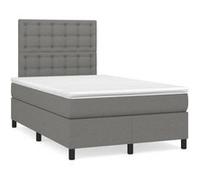 vidaXL Sommier à lattes de lit 3270226 avec matelas et LED tissu gris foncé 120x190 cm