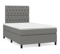 vidaXL Sommier à lattes de Lit avec Matelas et LED, Lit Rembourré, Lit Double, Lit Adulte de Chambre à Coucher Intérieur, 3270219 Gris G