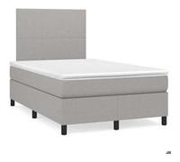 vidaXL Sommier à lattes de Lit avec Matelas et LED, Lit Rembourré, Lit Double, Lit Adulte de Chambre à Coucher Intérieur, 3270183 Gris G