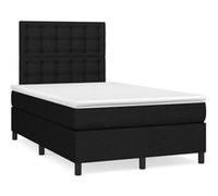 vidaXL Sommier à lattes de lit 3270227 avec matelas et LED tissu noir 120x190 cm
