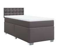 vidaXL Sommier à Lattes de lit avec Matelas Gris 80x200 cm Similicuir