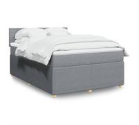 vidaXL Sommier à lattes de lit avec matelas Gris clair 140x200cm Tissu