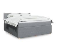 vidaXL Sommier à lattes de lit avec matelas Gris clair 180x200cm Tissu