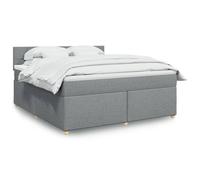vidaXL Sommier à lattes de lit avec matelas Gris clair 180x200cm Tissu