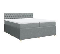 vidaXL Sommier à Lattes de lit avec Matelas Gris Clair 200x200cm Tissu