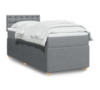 vidaXL Sommier à lattes de lit avec matelas Gris clair 90x200 cm Tissu