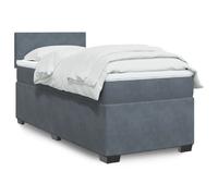 vidaXL Sommier à lattes de lit avec matelas Gris foncé 100x200 cm