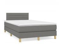 vidaXL Sommier à lattes de lit avec matelas gris foncé 120x190cm tissu