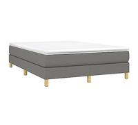 vidaXL Sommier à lattes avec matelas – Lit rembourré double adulte 140x190 cm tissu gris foncé