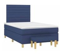 vidaXL Sommier à Lattes de Lit avec Matelas, Lit Rembourré, Lit Double, Lit Adulte de Chambre à Coucher Intérieur, Moderne, 3270417 Bleu G