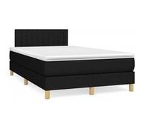 vidaXL Sommier à lattes de lit avec matelas noir 120x190 cm tissu