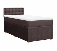 vidaXL Sommier à Lattes de lit avec Matelas Marron foncé 100x200 cm