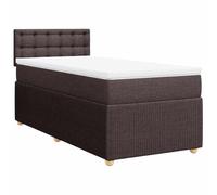 vidaXL Sommier à Lattes de lit avec Matelas Marron foncé 100x200 cm